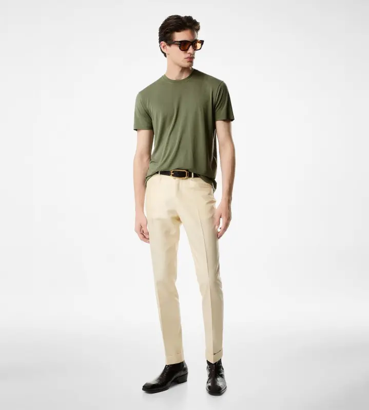 LYOCELL COTTON CREW T-SHIRT PALE ARMY online